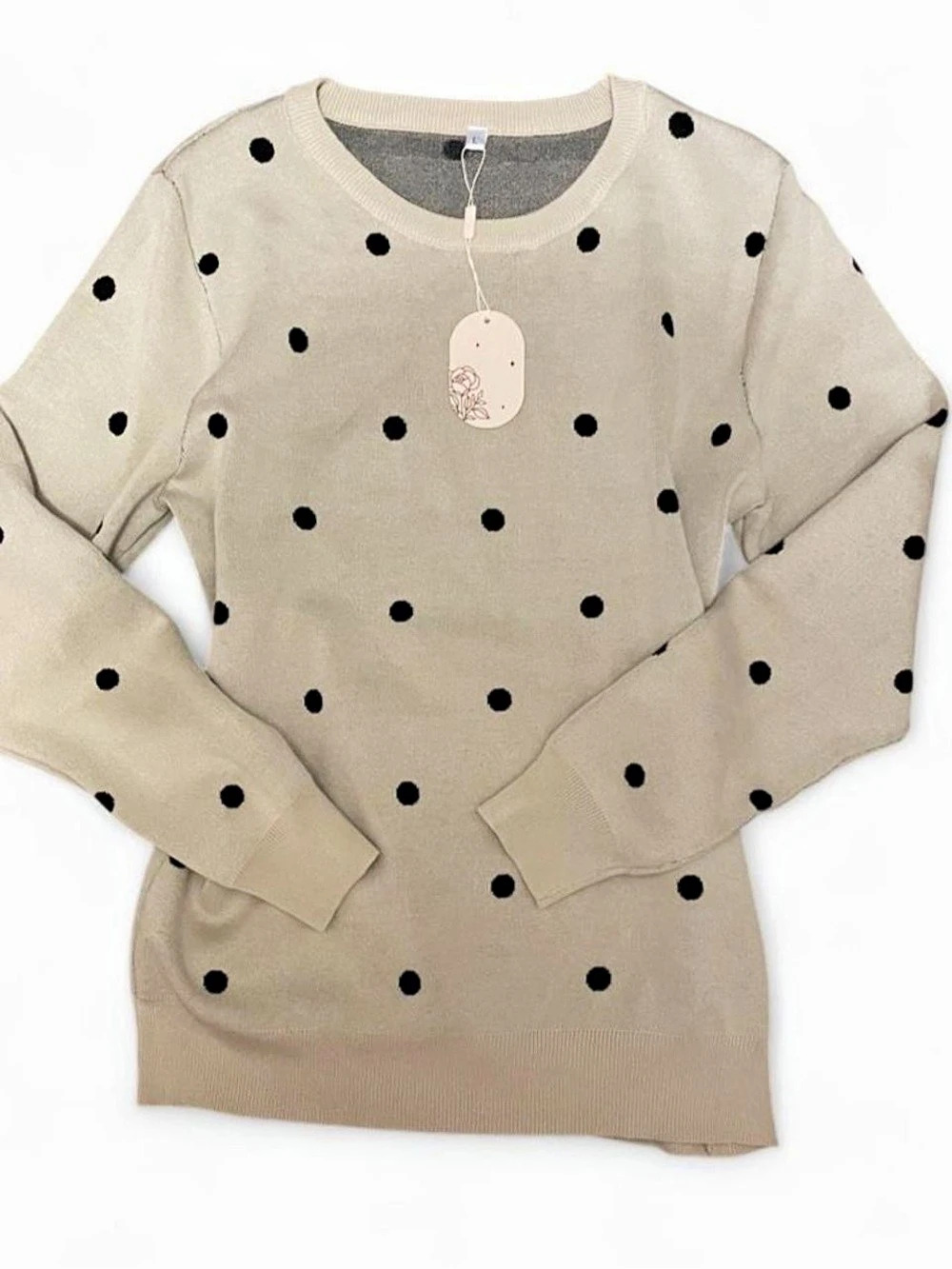 Polka Dot Viscose Sweater Size Large NWT